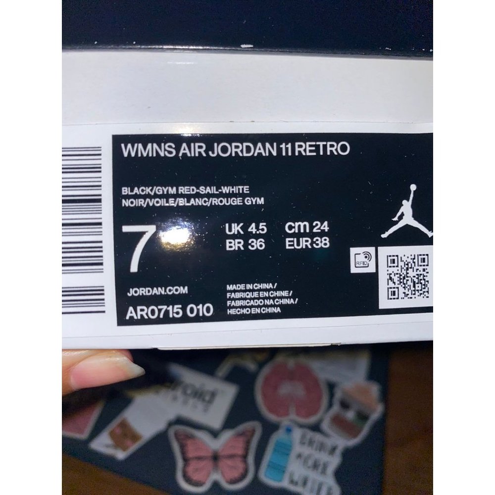 Air Jordan 11 “Animal Instinct” Black/Red-Sail-White Womens Size 7 - Picture 11 of 11